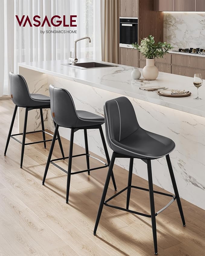 VASAGLE Bar Stools Set of 2, Counter Height Bar Stools - Image 3