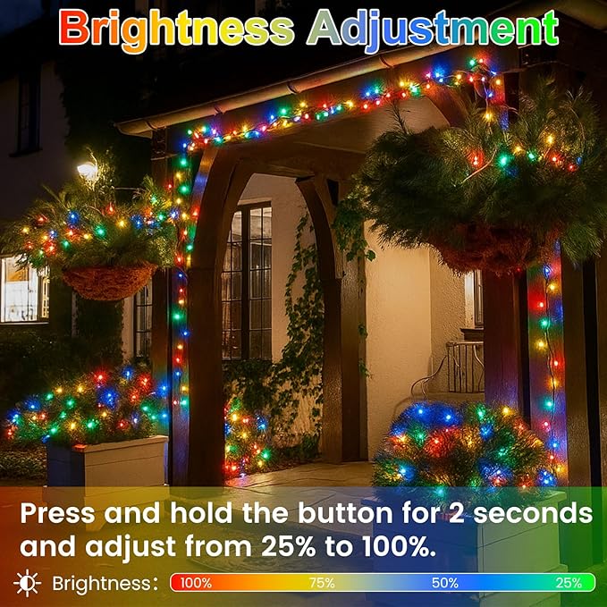 Warm White to Multicolor Color Changing 200 LED 66FT Connectable Christmas - Image 3