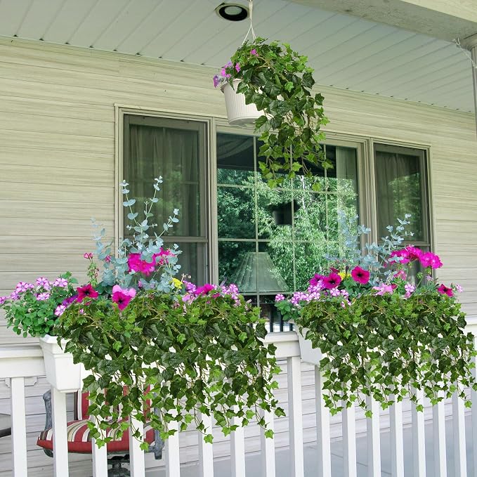 Hollyone 2pcs Artificial Hanging Plants 24" Fake Ivy Vine Faux Ivy Leaves - Image 5