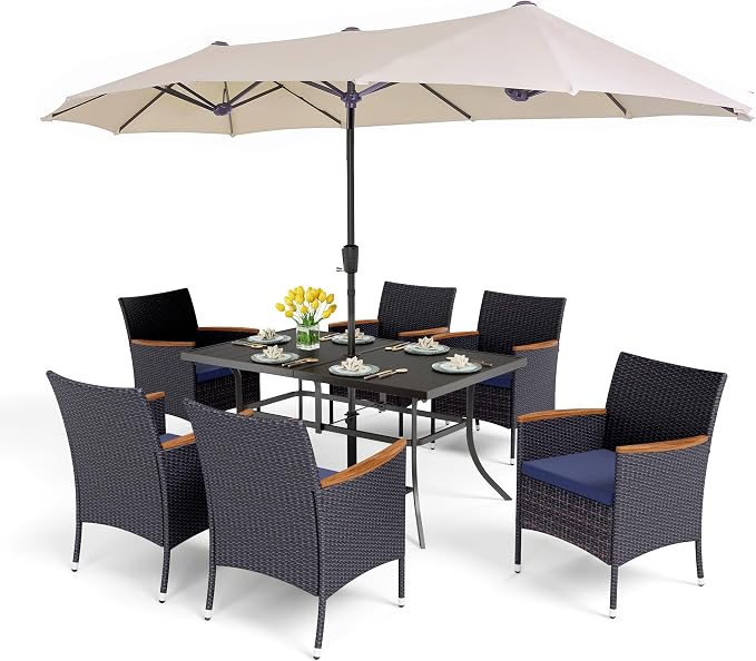 PHI VILLA 8 Pieces Patio Dining Set by PHIVILLAThepioneerofcomfortablehouseholdsupplies