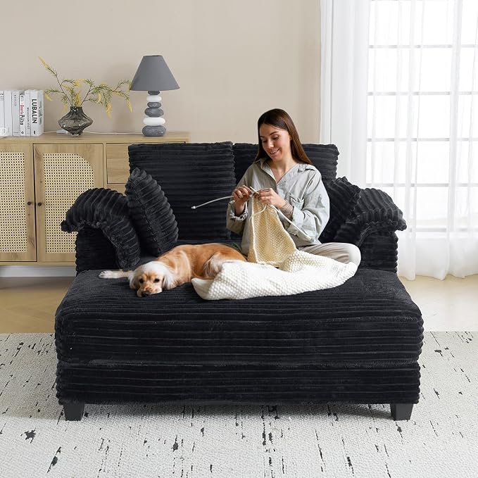 VINGLI 56" Oversized Chaise Lounge Chair, Movie Room - Image 9