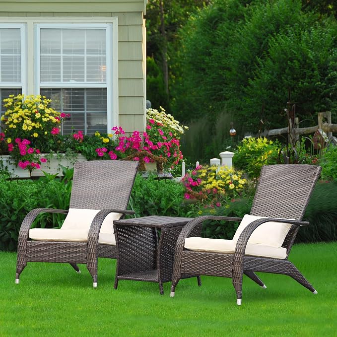 Outdoor Side Table for Patio Small Rattan Wicker Coffee Table Balcony Table - Image 5