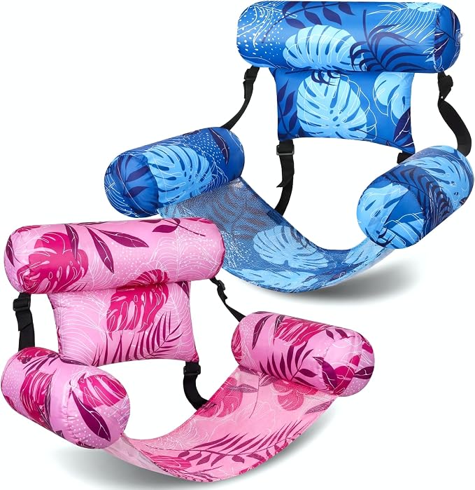 2 Pack Inflatable Pool Float for Adult Adjustable Hammock Float Chair Fabric - Image 7