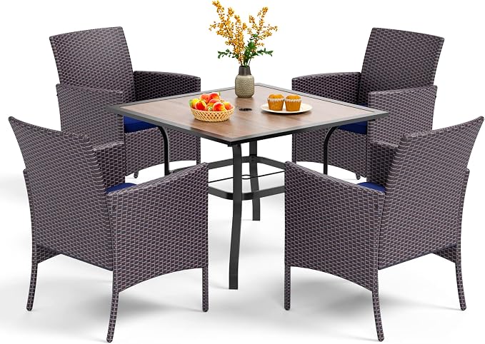 PHI VILLA 5 Pieces Outdoor Dining Set by PHIVILLAThepioneerofcomfortablehouseholdsupplies