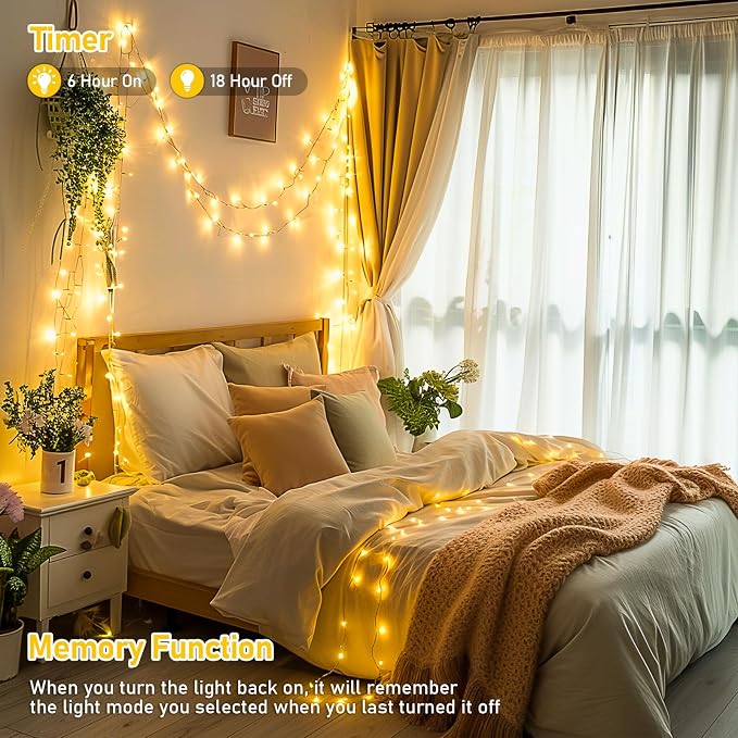 JMEXSUSS 150 LED Christmas Lights Indoor Plug in, Connectable Warm White - Image 9