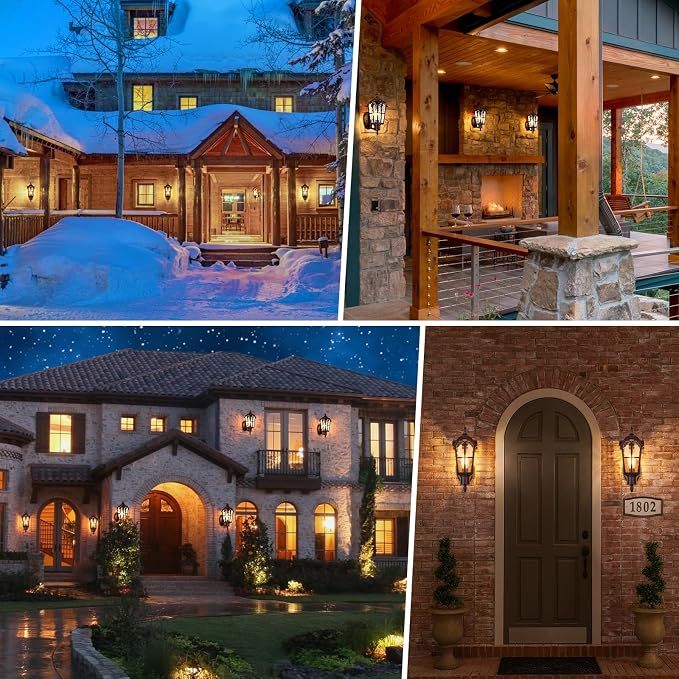 Sucolite Outdoor Wall Light Fixtures, Vintage Outside Wall Sconces - Image 7