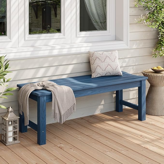 Stoog Backless Outdoor Bench, 2-Person Patio Benches - Image 2