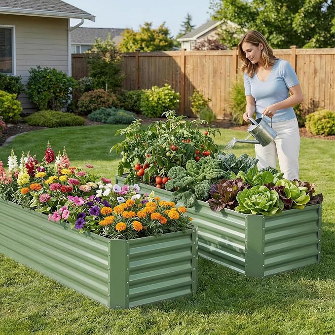 ZORMY 6×2×1.4ft Galvanized Raised Garden Bed Kit, Metal Planter Boxes Outdoor - Image 2