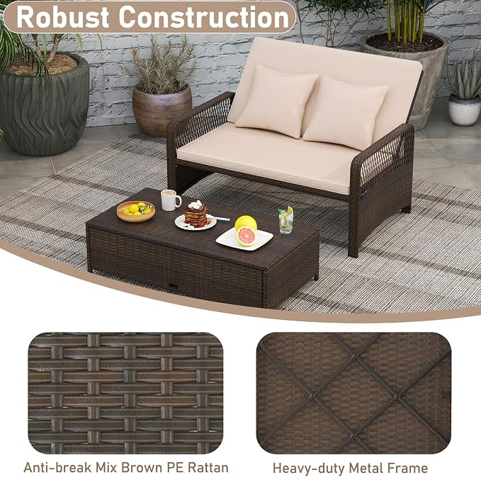 RELAX4LIFE Wicker Patio Outdoor Daybed - Image 6