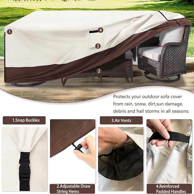 Patio Furniture Cover for 5 Pieces Set-Waterproof 600D Oxford Fabric Cover for - Image 6