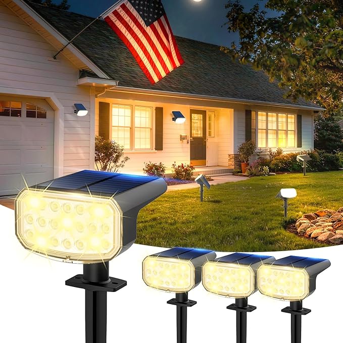 Solar Lights Outdoor Waterproof IP65, Super Bright LED by JEJOT