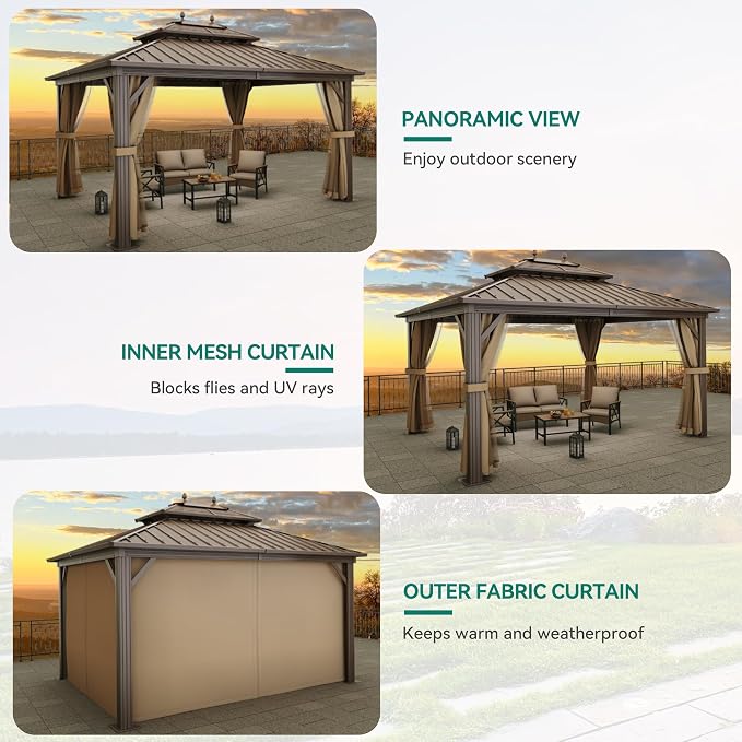 YITAHOME 10x12ft Hardtop Gazebo - Image 4