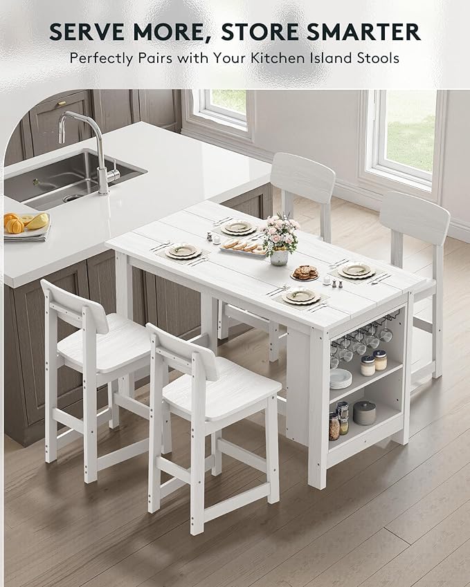SERWALL 10-Piece HDPE Counter Height Dining Table Sets - Image 7