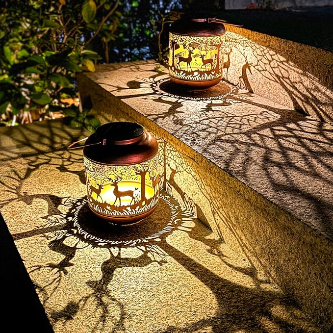 Deer Solar Lanterns Outdoor Waterproof Hanging Solar Lights Deer Gifts - Image 2