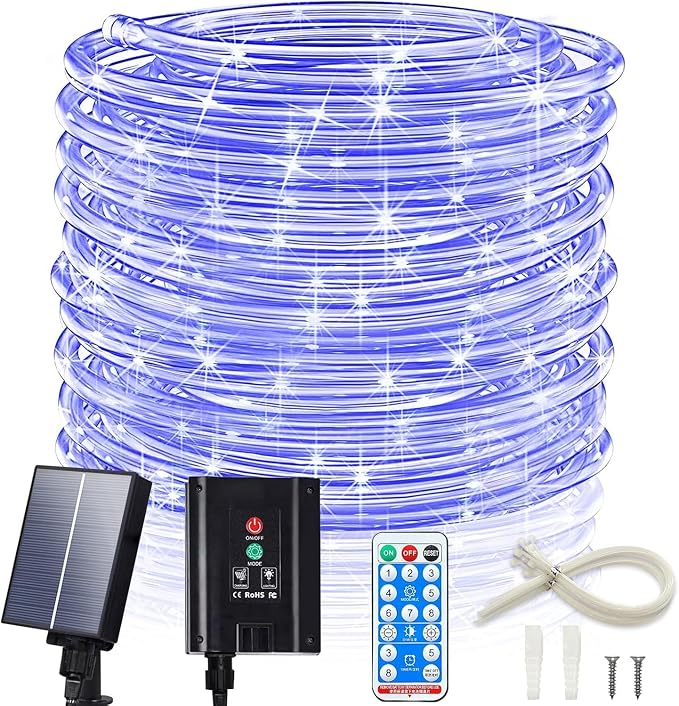 ICRGB Solar Pool Lights for Above Ground, 66FT 200LED 1800mAh Solar Rope Lights - Image 9