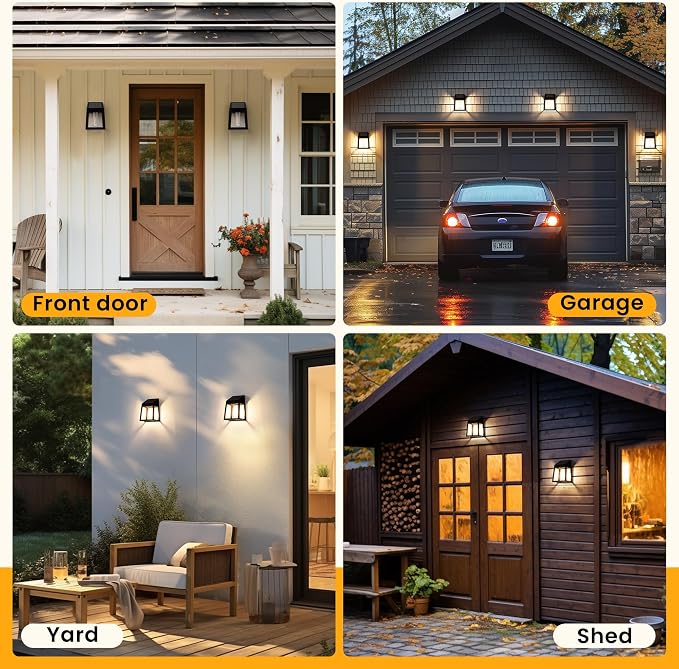 GIGALUMI Solar Fence Lights, 2 Pack Fence Outdoor Waterproof Lights Solar - Image 5