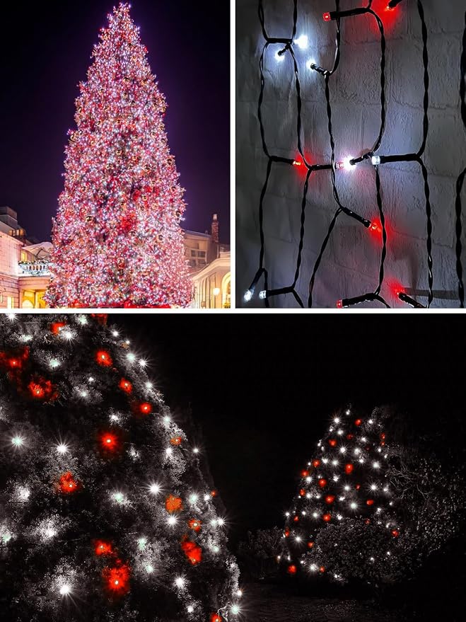4-pack Red and White Solar Christmas Lights Outdoor Waterproof, 400LED 132FT - Image 6