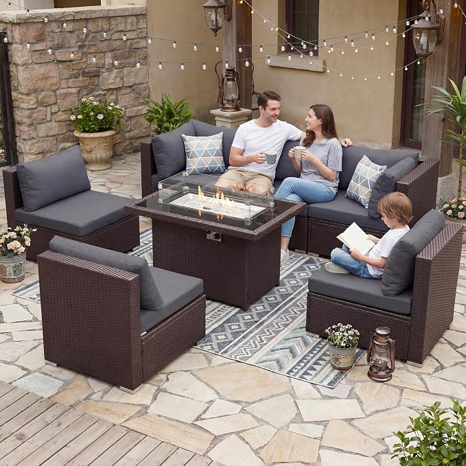 NICESOUL 7 Piece Large Size Outdoor Patio Furniture Set - Image 2