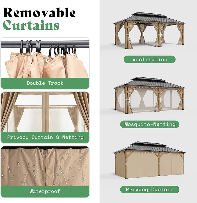 AMERLIFE 12' x 20' Heavy Duty Hardtop Gazebo - Image 5