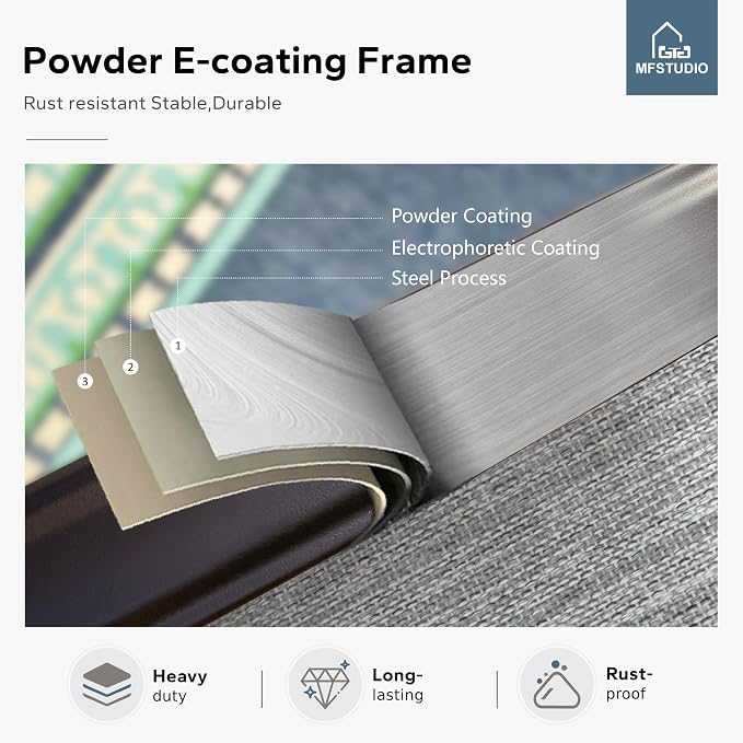 MFSTUDIO Outdoor Bar Stools Set of 2, Swivel Bar Height Patio Chairs Outdoor - Image 6