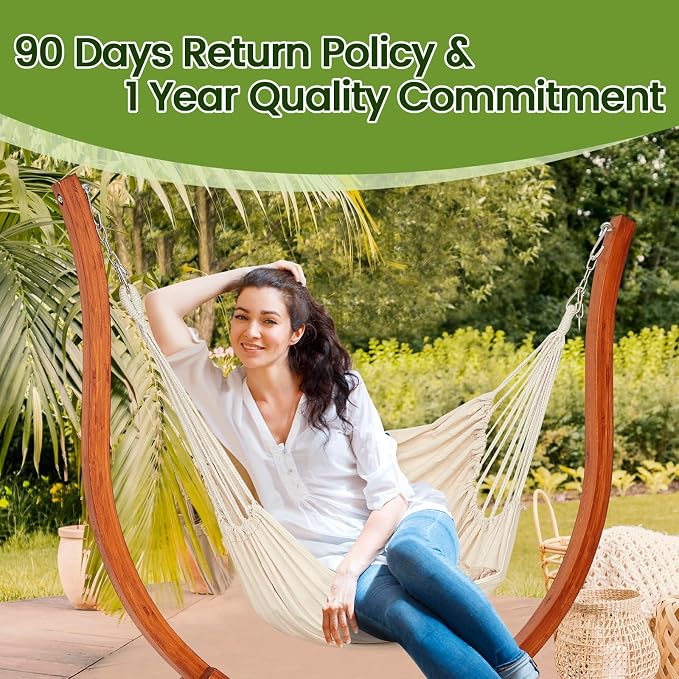 Premium Wooden Hammock Stand only, Sun Protection & Rain Resistant, Heavy Duty - Image 7
