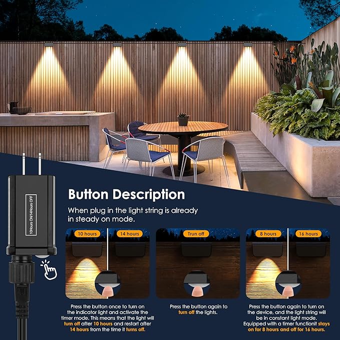 Fence Lights Outdoor, IP65 Waterproof Deck Light - Image 6