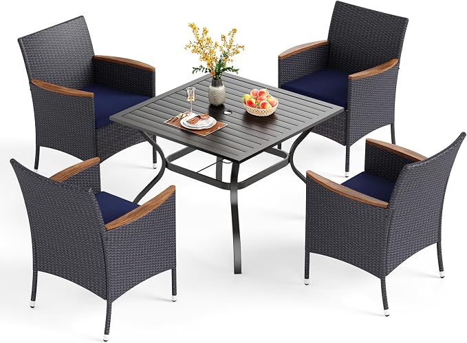 PHI VILLA 5 Pieces Outdoor Patio Dining Set by PHIVILLAThepioneerofcomfortablehouseholdsupplies