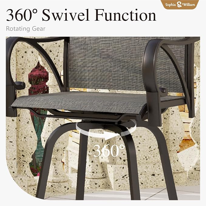 Sophia & William Outdoor Bar Set, Patio Bar Table and Chairs Set, Bar Height - Image 2