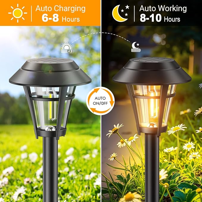 LETMY Solar Pathway Lights Outdoor, 10 Pack Solar Lights Outdoor Waterproof - Image 5
