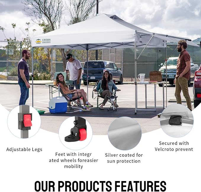 CROWN SHADES 10x10 Pop up Canopy Tent Patended Centerlock Instant Commercial - Image 6