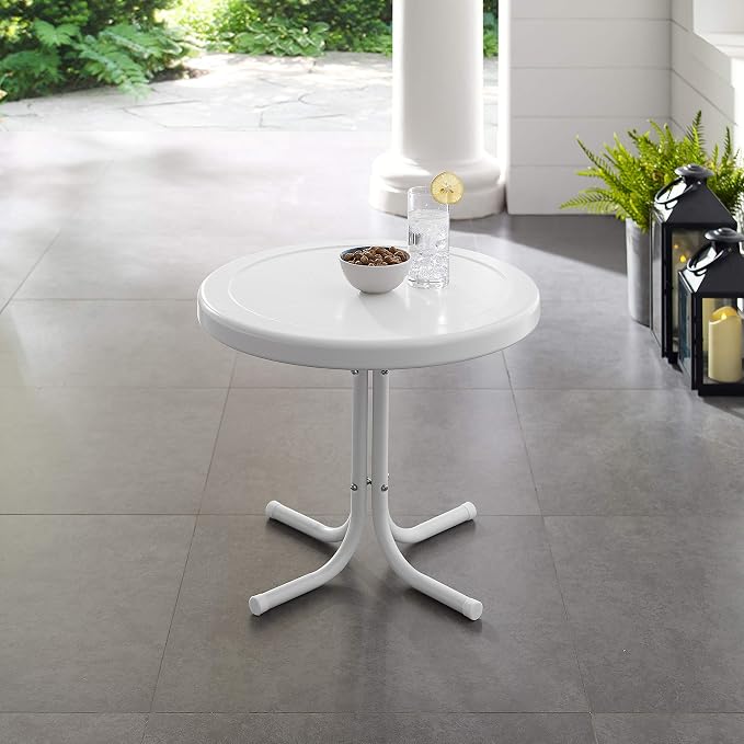 Crosley Furniture Griffith Weather Resistant Retro Metal Outdoor Side Table - Image 5