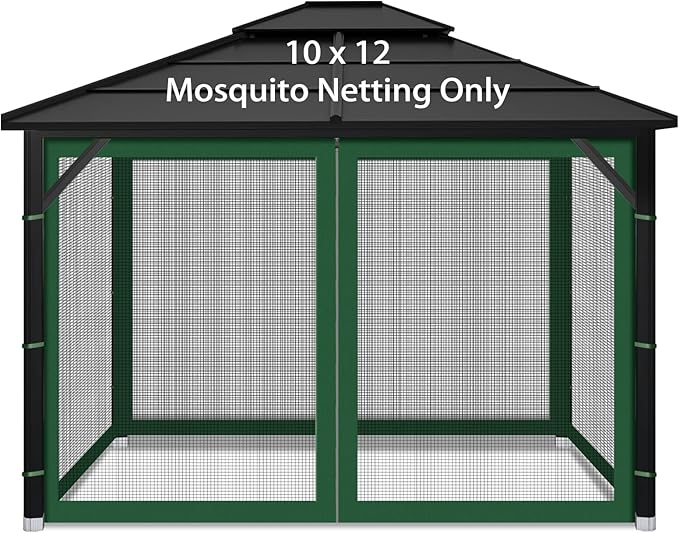 Gazebo Replacement Mosquito Netting Outdoor Universal Gazebo Canopy 4-Panels by Iheqard