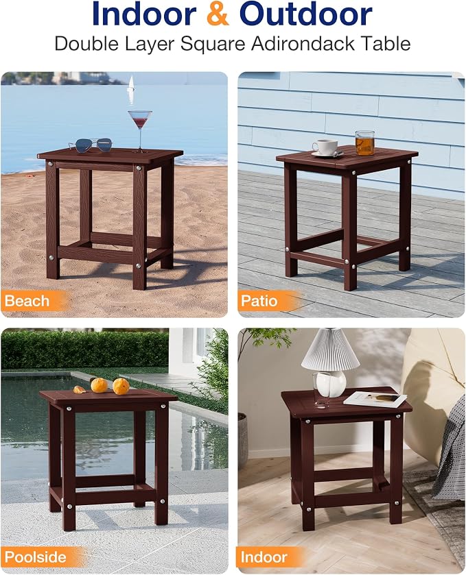YEFU Outdoor Side Table for Patio: 16" HIPS Weather - Image 7