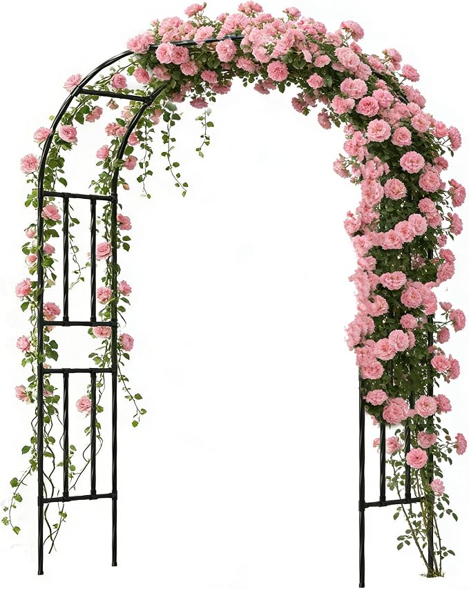 Twira Garden Arch Trellis, 7.9FT Metal Garden Arbor Trellis by TWIRA