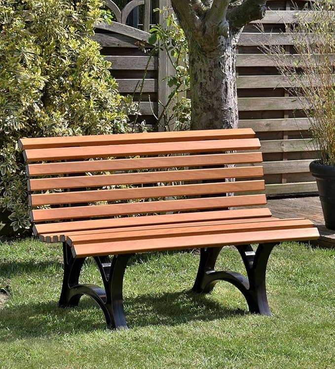 Plow & Hearth Weatherproof German PVC Outdoor Bench | 3-Seat | Holds Up to 500 - Image 2