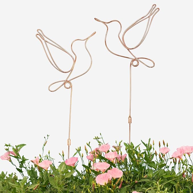 Hummingbird Decor Garden Stakes Decorative Set of 2, Hummingbirds Metal Wire by Unknown