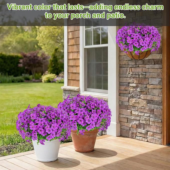 Artificial Flowers for Outdoor Indoor, Silk Flowers No Fade Fake Plastic - Image 4