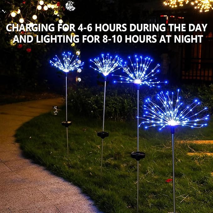 YOTOZU 4 PCS Solar Firework Light, Outdoor Solar Garden Decorative Lights 120 - Image 7
