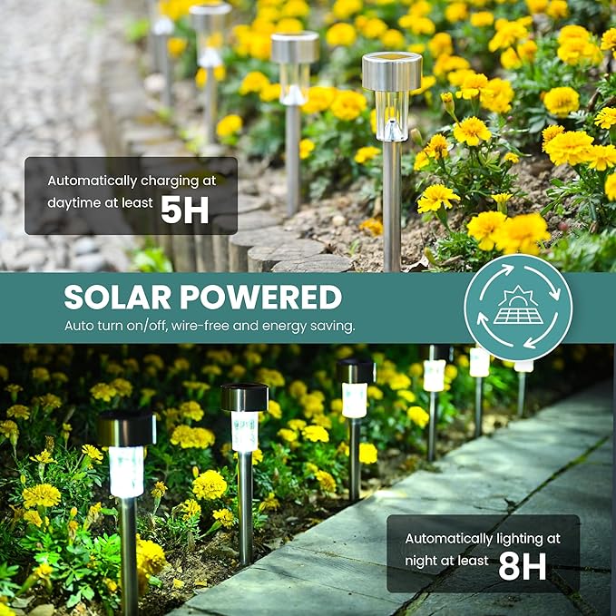GIGALUMI 24 Pack Solar Path Lights Outdoor, Solar Lights Outdoor Waterproof - Image 7