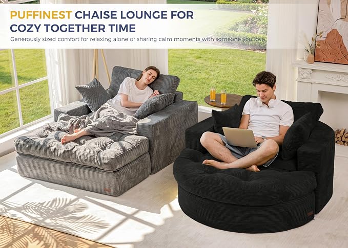 MAXYOYO Modular Sectional Chaise Lounge Sofa, 2 Sets Upholstered Lounge Chair - Image 5