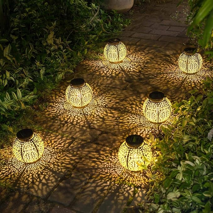 2Pack Solar Outdoor Lanterns Waterproof, Garden Gifts - Image 6
