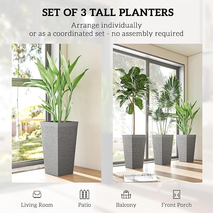 Outsunny 22.8 Inch Tall Planters - Image 4