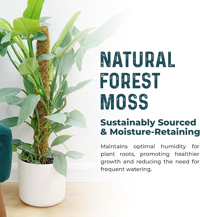 2 Pack 42'' Bendable Moss Pole Monstera Plant Support - Image 3
