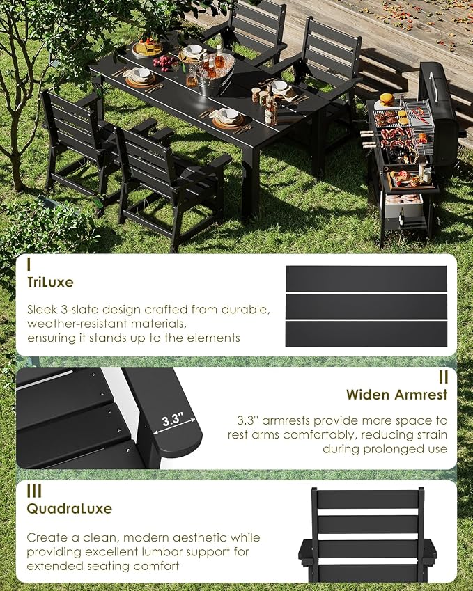 GREENVINES 5-Piece Outdoor Dining Set | HDPE | Patio Table and Chairs Sets - Image 6