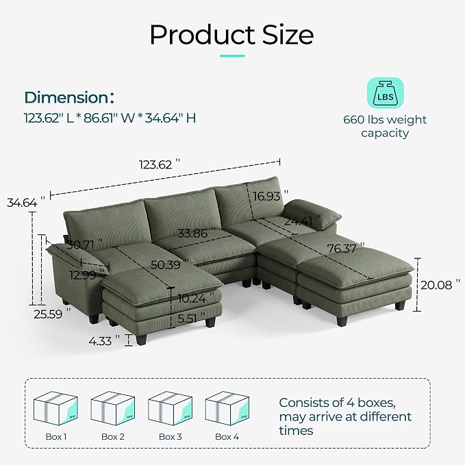 LINSY HOME Modular Sectional Sofa - Image 2