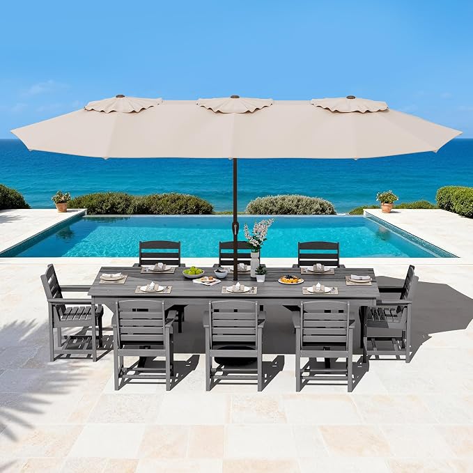 SERWALL Outdoor Dining Chairs Set of 4, All-Weather HDPE Patio Chair - Image 8