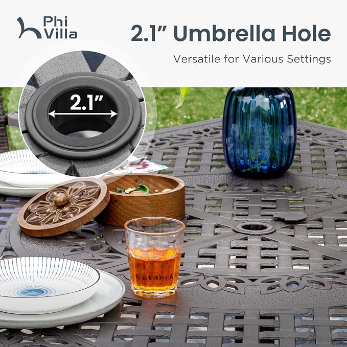 PHI VILLA Aluminum Patio Dining Tables - Image 6