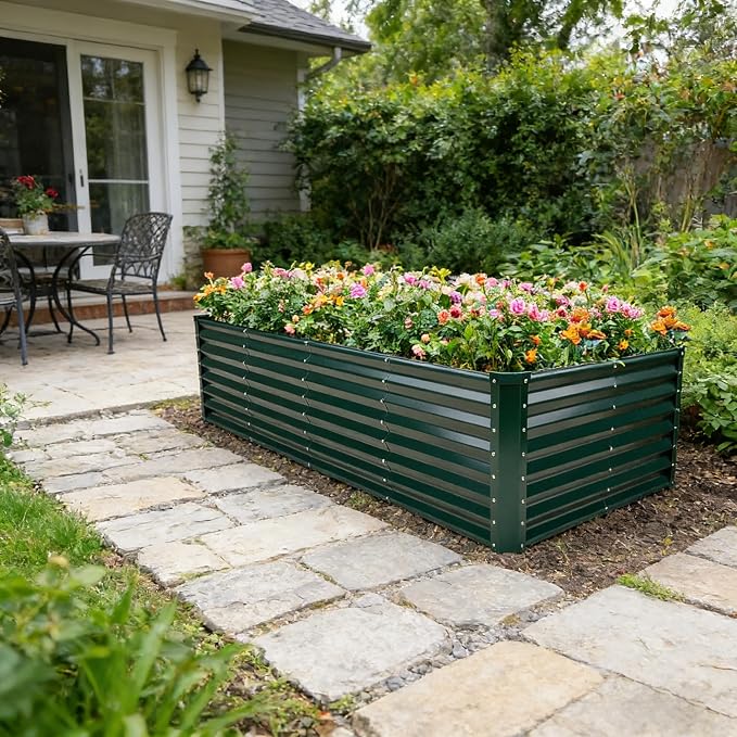 GARDMAX 8x4x2FT Galvanized Raised Garden Bed Kit, Metal Planter Boxes Outdoor - Image 7