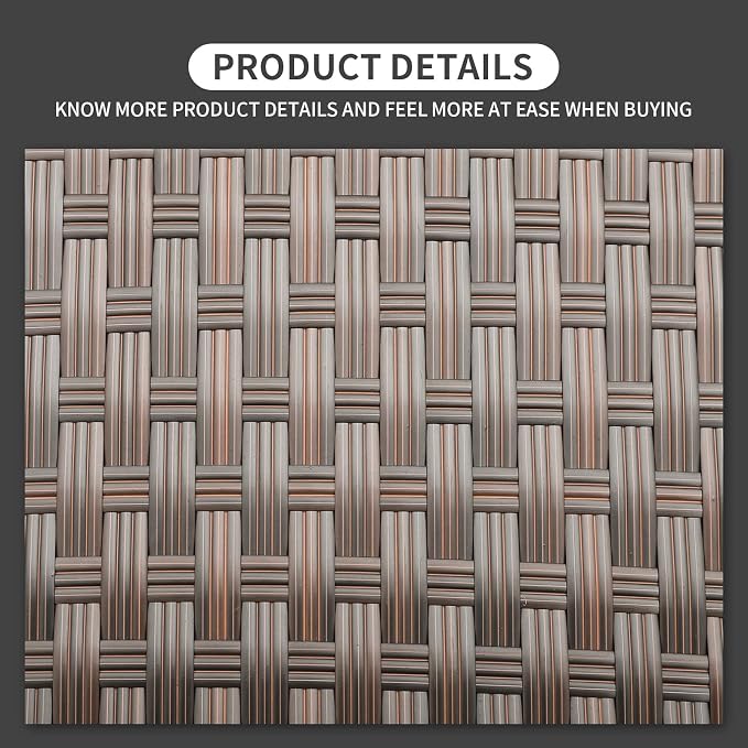 Outdoor Wicker Coffee Table Patio Furniture Garden Rattan 2-Layer Glass Table - Image 8