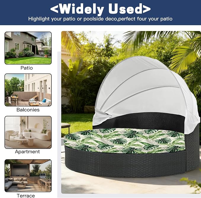 Round Cushion Covers with Attached Pillowcase, Elastic Fabric, 66 inch Diameter - Image 3